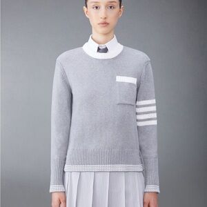 Thom Browne 4 Bar Stripe Cotton Jumper